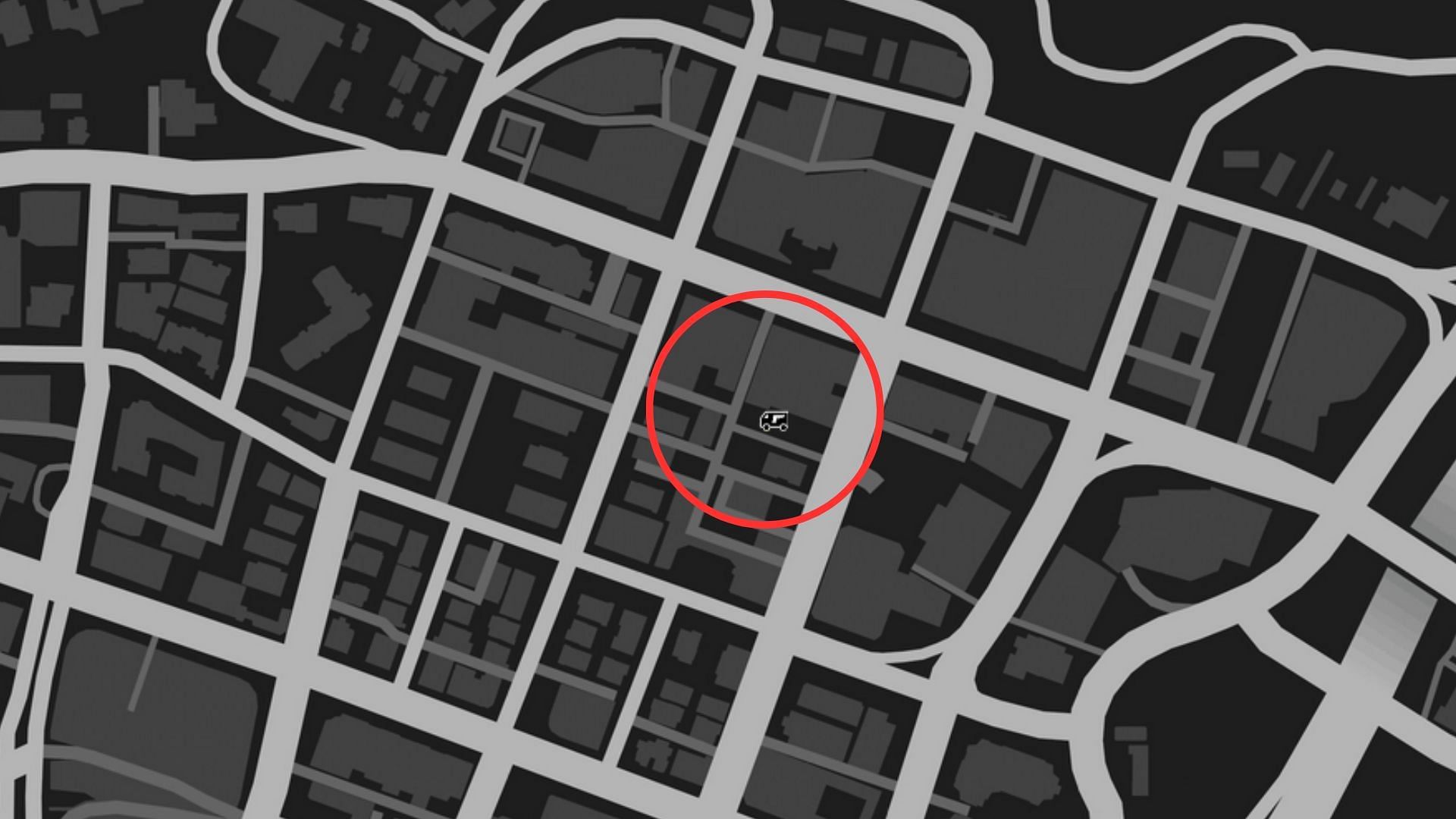 The exact coordinates of the GTA Online Gun Van Location Today (Image via Rockstar Games)